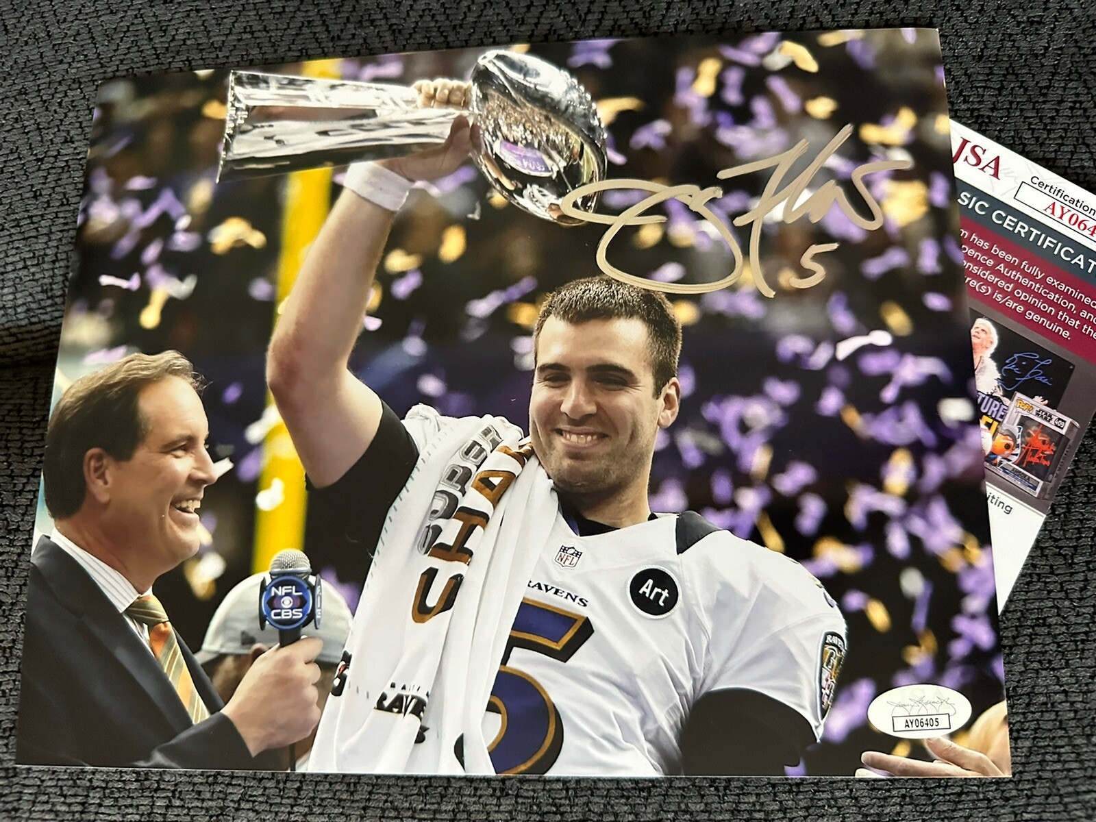 Joe Flacco Signed 8 X 10 Photo JSA Authentication COA Ravens Super Bowl MVP 