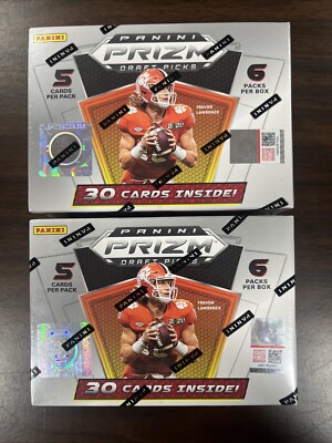 (2) New 2021 Panini Prizm Draft Picks NCAA Football Sealed Blaster Box Lot Of 2