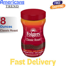 Folgers Classic Roast Instant Coffee, 8 Ounces Pack Of 1  FRESH 