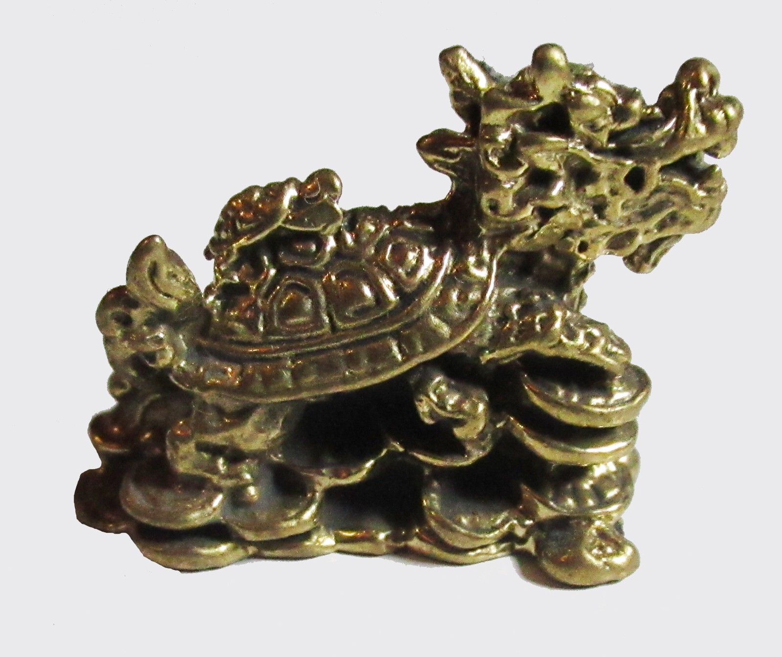Figurine amulette tortue dragon feng shui porte bonheur Chin