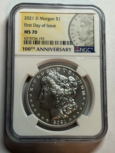 2021-D Morgan Silver Dollar First Day Of Issue NGC MS70 Key Date