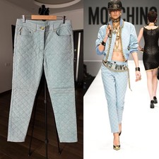 Rare MOSCHINO Couture Runway FW'14 Women's Denim Pants Jeans Light Blue US8