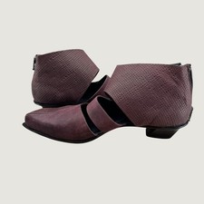 Cydwoq Vintage Handmade Leather Cutout Ankle Boots 40 10 Burgundy Avant Garde