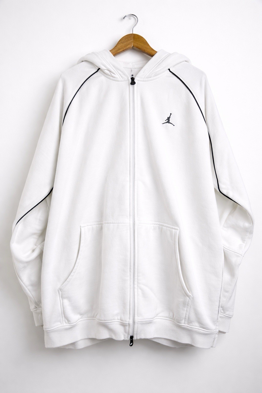 Nike Air Jordan White Full Zip Hoodie Jumpman Logo Oversized XL