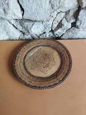 Primitive Antique Very Old Wooden Round Plate Natural Patina of 19th.