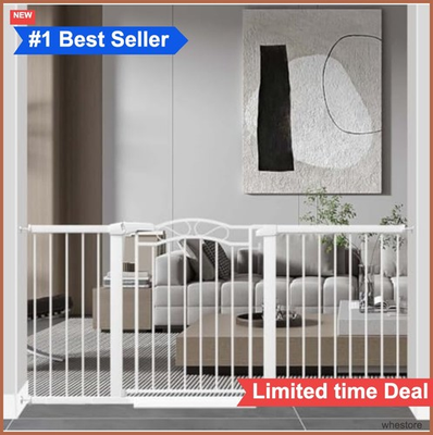 #ad #ad Extra Wide Pressure Mounted Baby Gate 65.4 68.1 Inch Walk Thru Auto Close $269.99