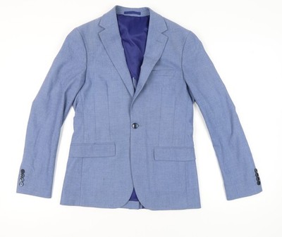 Moss London Herren Blau 36 Zoll Slim Fit Blazer Sakko