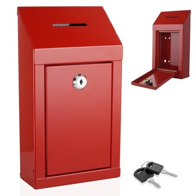 Metal Donation Box & Collection Box Office Suggestion Box Secure Box With Coin S