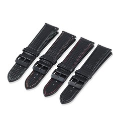Black Carbon Fiber Leather Watch Band 20mm 22mm For Samsung Gear S3 S2 Classic
