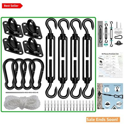 Outdoor Sun Shade Sail Hardware Set - Heavy Duty, Rust & Tear Resistant, 46 PCS
