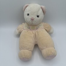 Vintage Eden Bear Orange Pink Velour Sleeper Plush Stuffed Animal Baby FLAWS