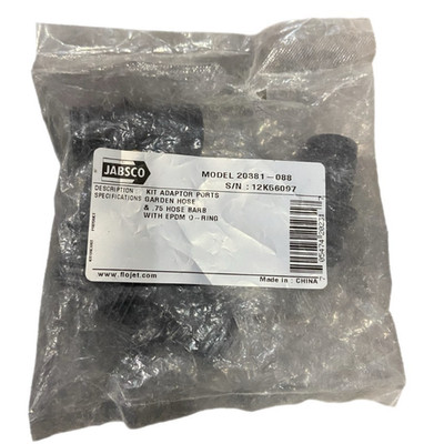 Jabsco / Flojet 20381-088 Kit Adaptor Ports Garden Hose & .75 Hose Barb w/EPDM