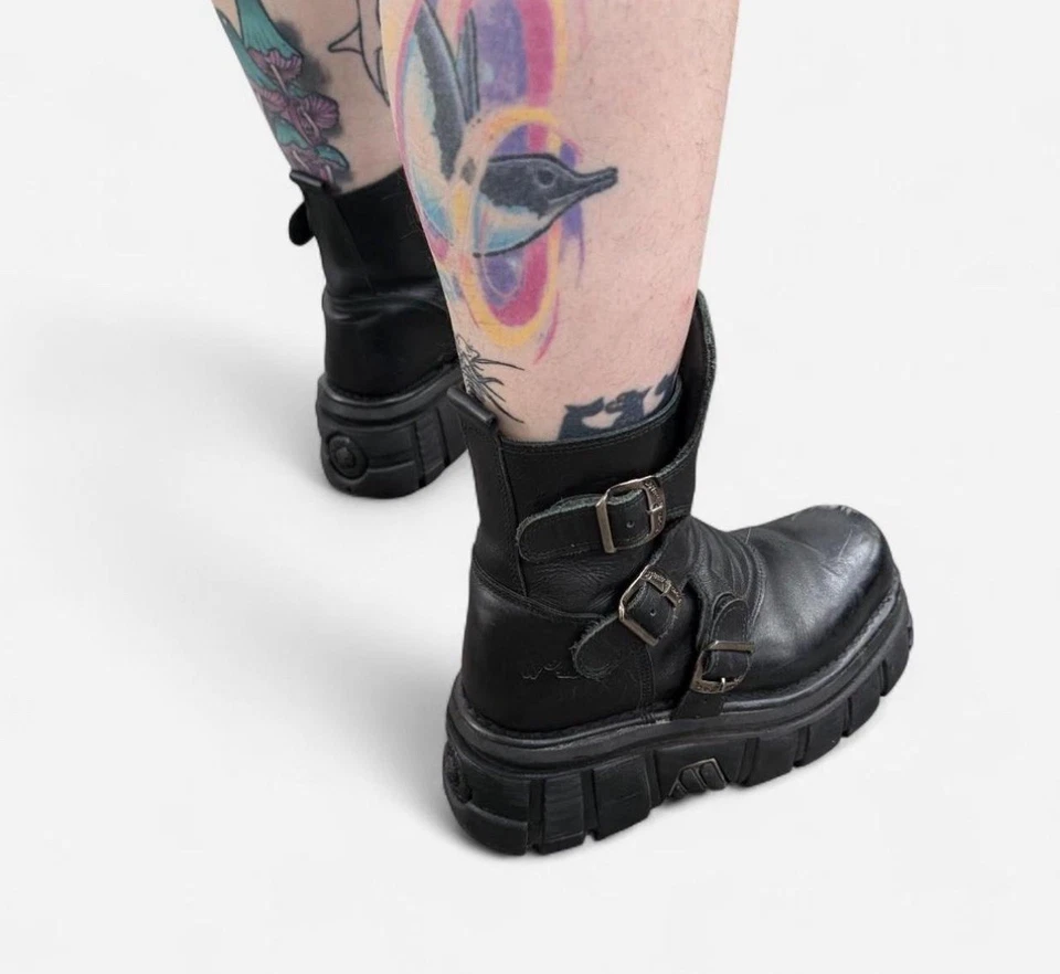 New Rock Reactor Black Leather Platform Boots Women’s Size 9 US (40 EU) - Image 2 of 4