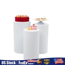 3 Piece Round Cylinder Pedestal Stands For Party Wedding Party Display Decor