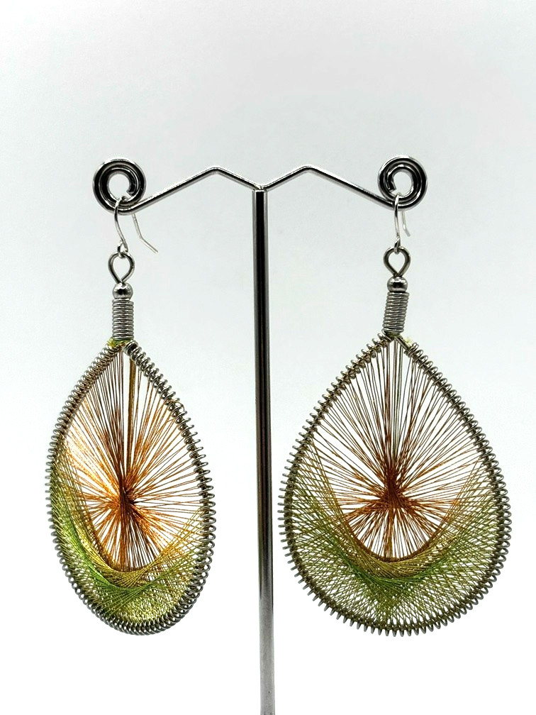 Native Designs Multi Color Silk Threaded Teardrop… - image 17