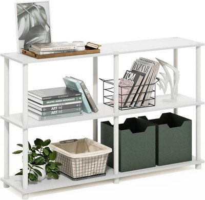 3-Tier Corner Shelf 47.4 Wide Toolless Assembly White Storage Rack