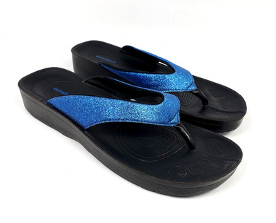 Aerothotic Crystal Mist Womens Size EU 41 US 11 Blue Glitter Flip Flop Sandals