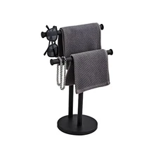 Hand Tower Holder Stand,Floor Standing T-Shaped Double-Layer Towel SUS304 Sta...