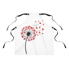 Heart Dandelion Apron | Red Heart Seeds, Floral Kitchen Apron 