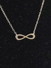 Simple Elegant Sterling Silver 925 Infinity Necklace Love Symbol