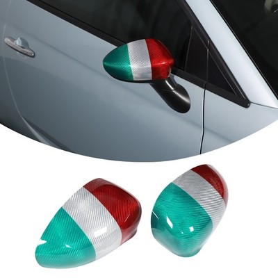 Dreifarbig Echtes Carbon Seitenspiegel Blende Für Fiat 500 312 2010+