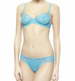 La Perla Studio Antonietta 32D XS Full Cup Bra Thong Panty Set Verde