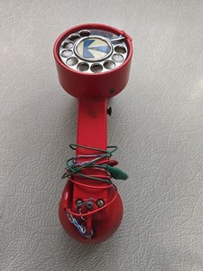 vintage AECO Linesman's Rotary Telephone Tester Red