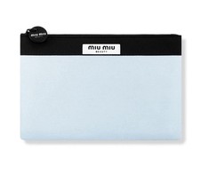 Miu Miu Beauty Small Pouch In Sky Blue  Black Color With Dustbag
