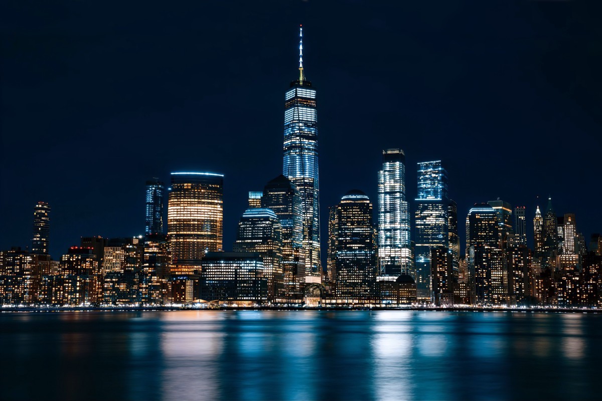 WTC World Trade Center New York City Skyline at Night Photo