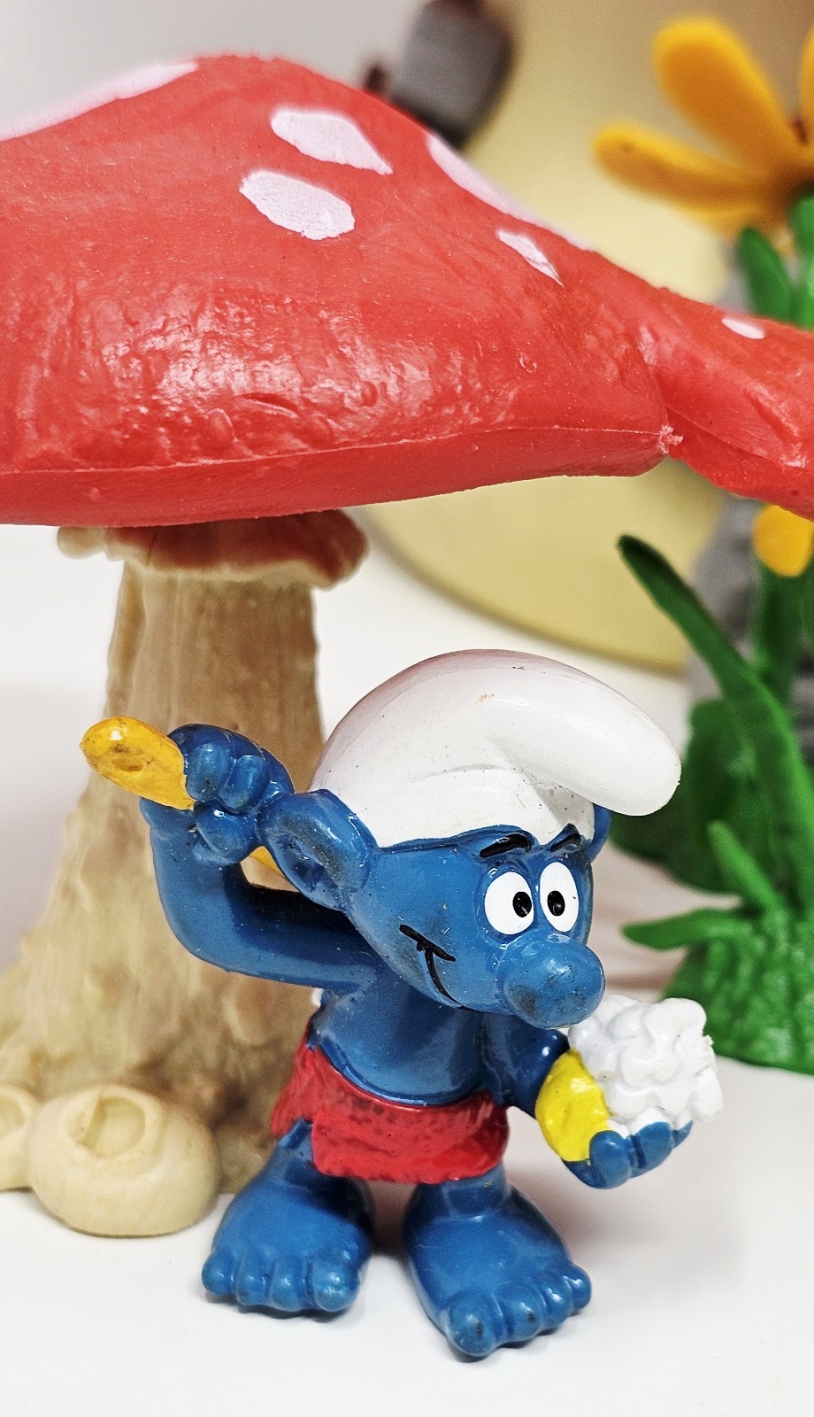 Vintage Bully Smurfs Bathing Sauna Smurf Peyo PVC Figure W. Germany Toy