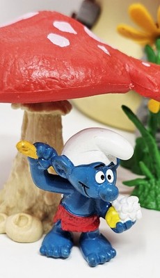 Vintage Bully Smurfs Bathing Sauna Smurf Peyo PVC Figure W. Germany Toy