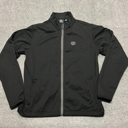 686 Men's Black Full Zip Jacket Size Small Mock Neck video thumbnail