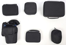 lot de six étuis d'accessoires pour appareils photo assortis de différentes tailles et styles