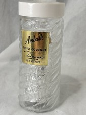 Vintage Dana Ambush Solid Cologne 2 oz Spiral Glass Jar 1950s Rare