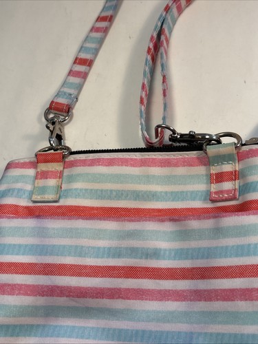Bolso Bandolera Scout Verde Azulado, Rosa, Blanco Rayas Correa Ajustable - Imagen 11 de 12