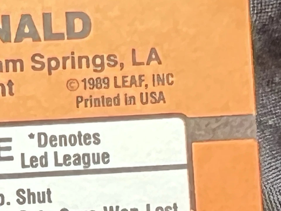 Tarjeta de novato Donruss Ben McDonald 1990 clasificación #32 doble variación error raro Foto 2 de 4