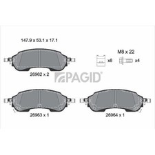 1x Bremsbelagsatz, Scheibenbremse PAGID T3305N passend für VW FORD