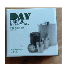 DAY Flachmann-Set Edelstahl 200 ml 7-tlg. mit...
