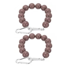 2 Pcs Flagpole Retainer Ring, 12 Beaded Mount Ring Accessories, Brown