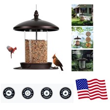 Metal Bird Feeder for Outdoors Hanging,3.0LB Seed Feeder,Easy to Fill  Clean...