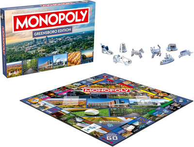 Monopoly Board Game   Greensboro, NC Edition: 2-6 Players Family Board Games for