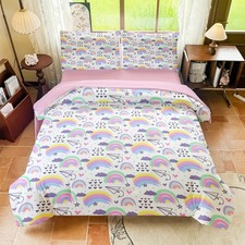 Full Size Comforter Sets Kids Bedding Sets for Girls Rainbow Bedding 5-Piece,...