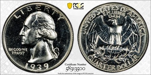 1939-P Washington Quarter Proof — photo from the most recent tracked eBay sale