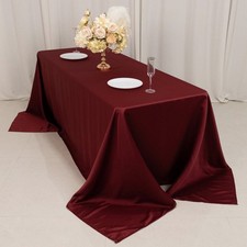 BURGUNDY 90x132" RECTANGLE Lamour Satin TABLECLOTH Wedding Party Home Banquet