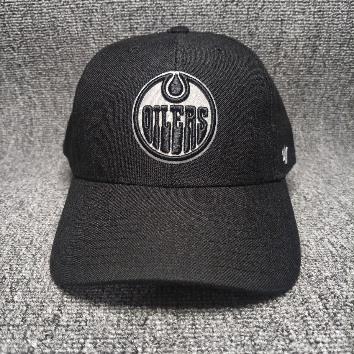 '47 Brand Edmonton Oilers NHL Black Strapback Curved Brim Cap Hat