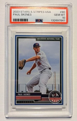 2023 Panini USA Baseball Stars & Stripes Paul Skenes RC PSA 10 GM MT Pirates b