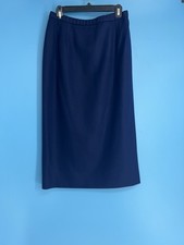 Excellent Pendleton Women  s Pure Wool Navy Long Lined Skirt Size: 12 USA