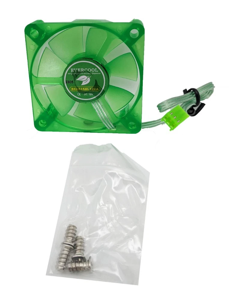 NEW Evercool Green Super-Quiet 19dBA 60mm x 15mm 3pin PC Case Cooling Fan EGF-6 - Image 4 of 4