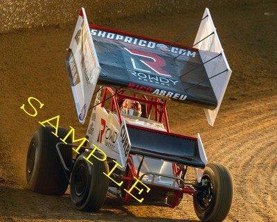 RICO ABREU #24 ROWDY ENERGY SPRINT CAR RACING ON TRACK 8X10 GLOSSY PHOTO #9E