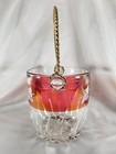 Vintage Arte Murano Linea Mary Crystal Cranberry Flash Grapes Ice Bucket — photo 5